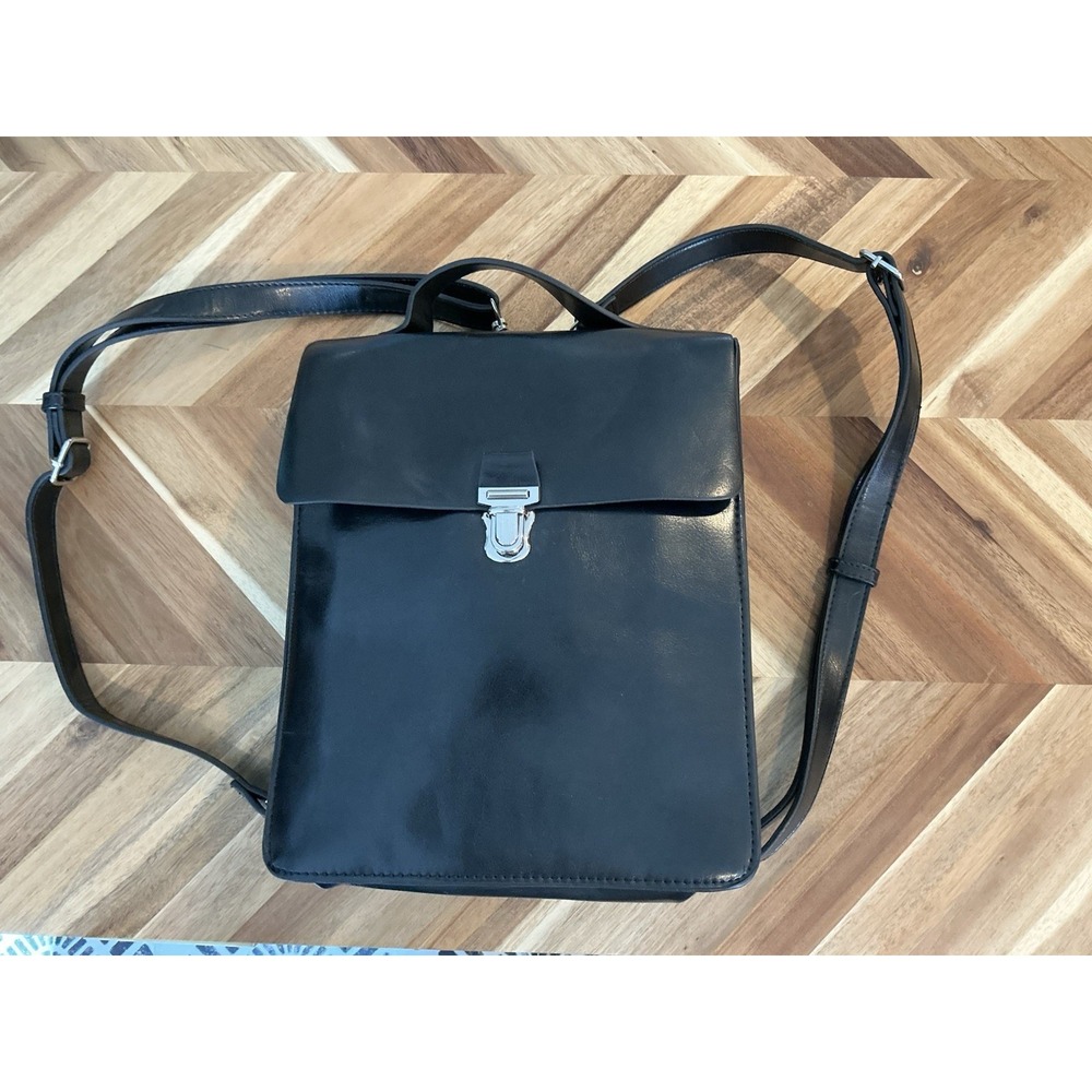 Urban Outfitters Black Cooperative Ivy Backpack Vegan‎ Leather Button Clasp